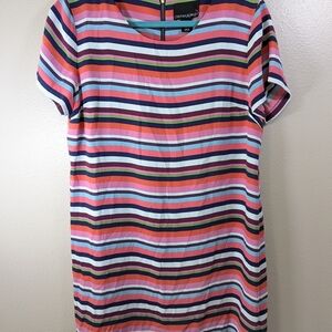 Cynthia Rowley Pink and Blue Boxy Blouse Short Sleeve Dress